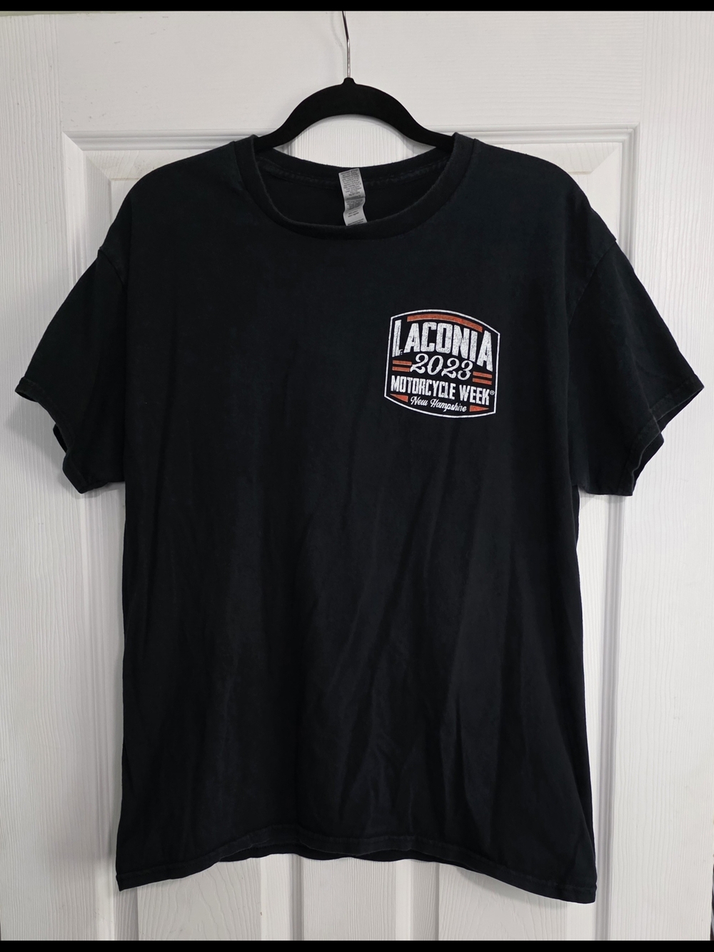 Laconia 2023 Motorcycle Week Black Graphic Tee